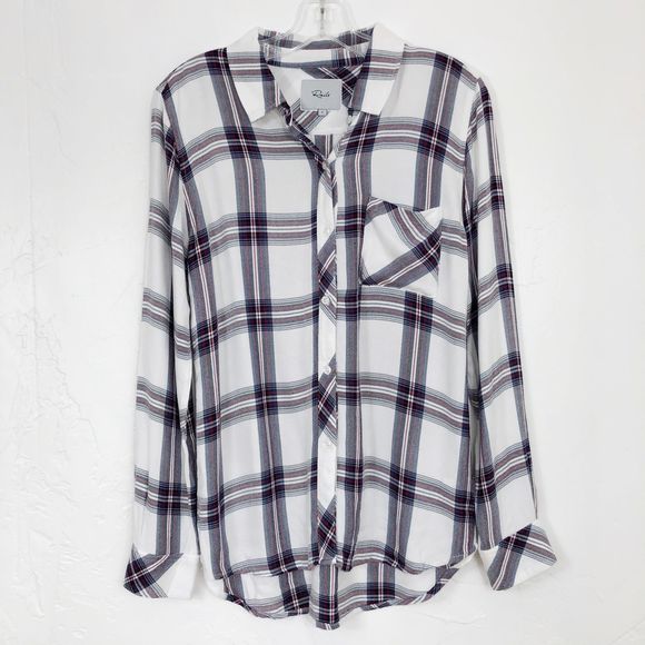 Rails Hunter Olive Jet Stars Plaid Button-Down Blouse - Green/Black main image 0